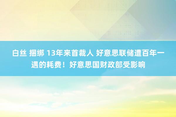 白丝 捆绑 13年来首裁人 好意思联储遭百年一遇的耗费！好意思国财政部受影响