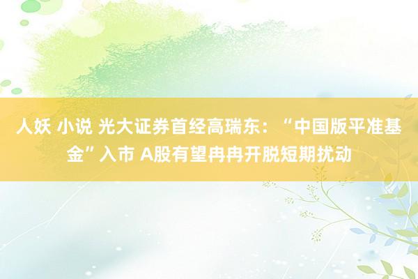 人妖 小说 光大证券首经高瑞东：“中国版平准基金”入市 A股有望冉冉开脱短期扰动